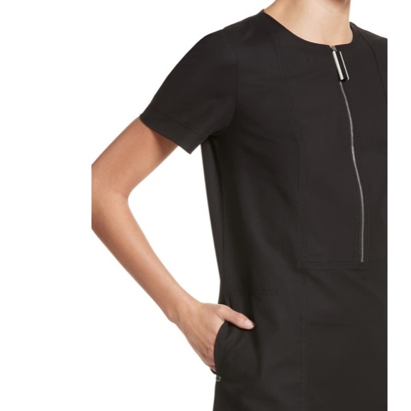 Lafayette 148 Black Short Sleeve Archie Zip Dress - Picture 5 of 7